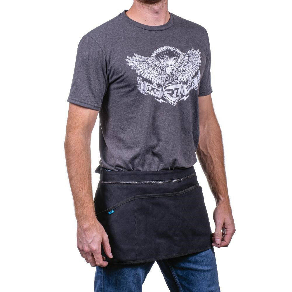 RZMask 3-in-1 Woodworkers Apron with Magnetised Pocket in workshop setting