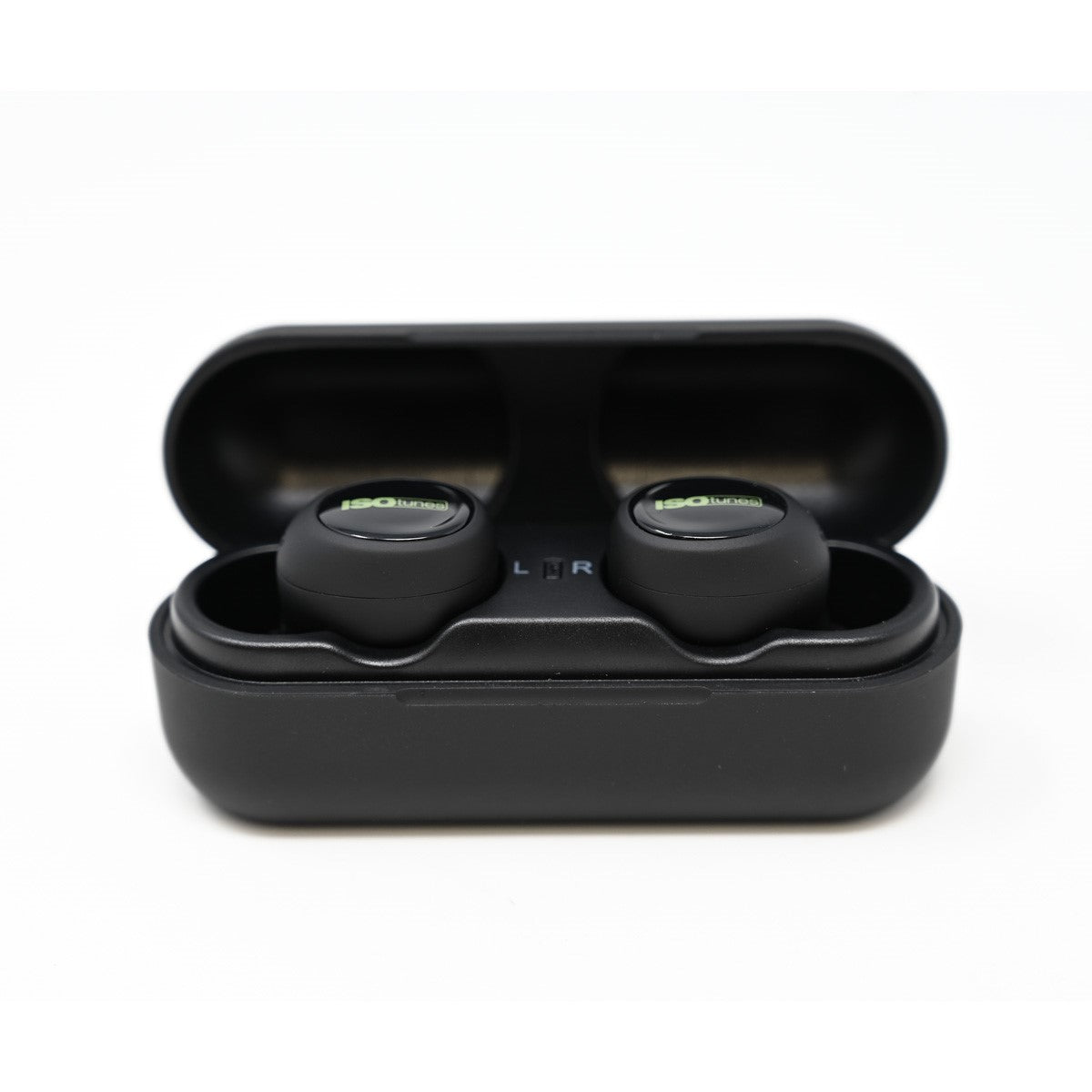 ISOtunes FREE 2.0 Wireless Bluetooth Earbuds in matte black, ideal for woodworking enthusiasts