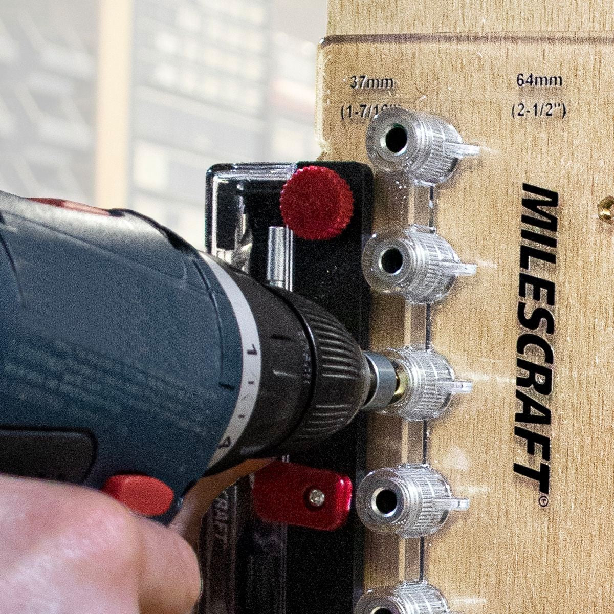 Milescraft ShelfJig for precise shelf pin hole drilling in cabinetry