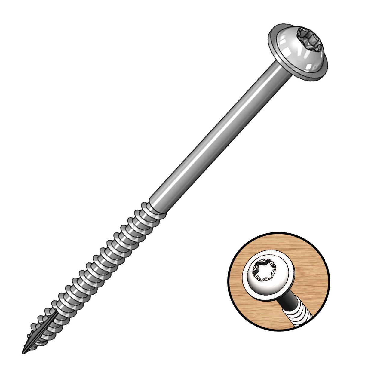 Milescraft 63mm Coarse Thread Pocket Hole Screws in zinc coating, perfect for secure workpiece joining