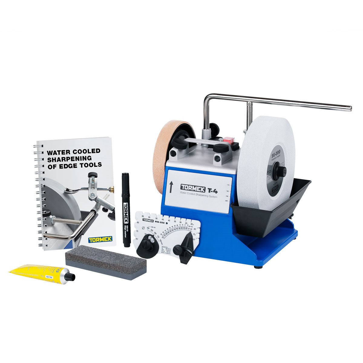 Tormek T-4 Wet Stone Grinder with Free SE-77 Square Edge Jig and SQ-90 Mini Square - Limited Time Special Offer