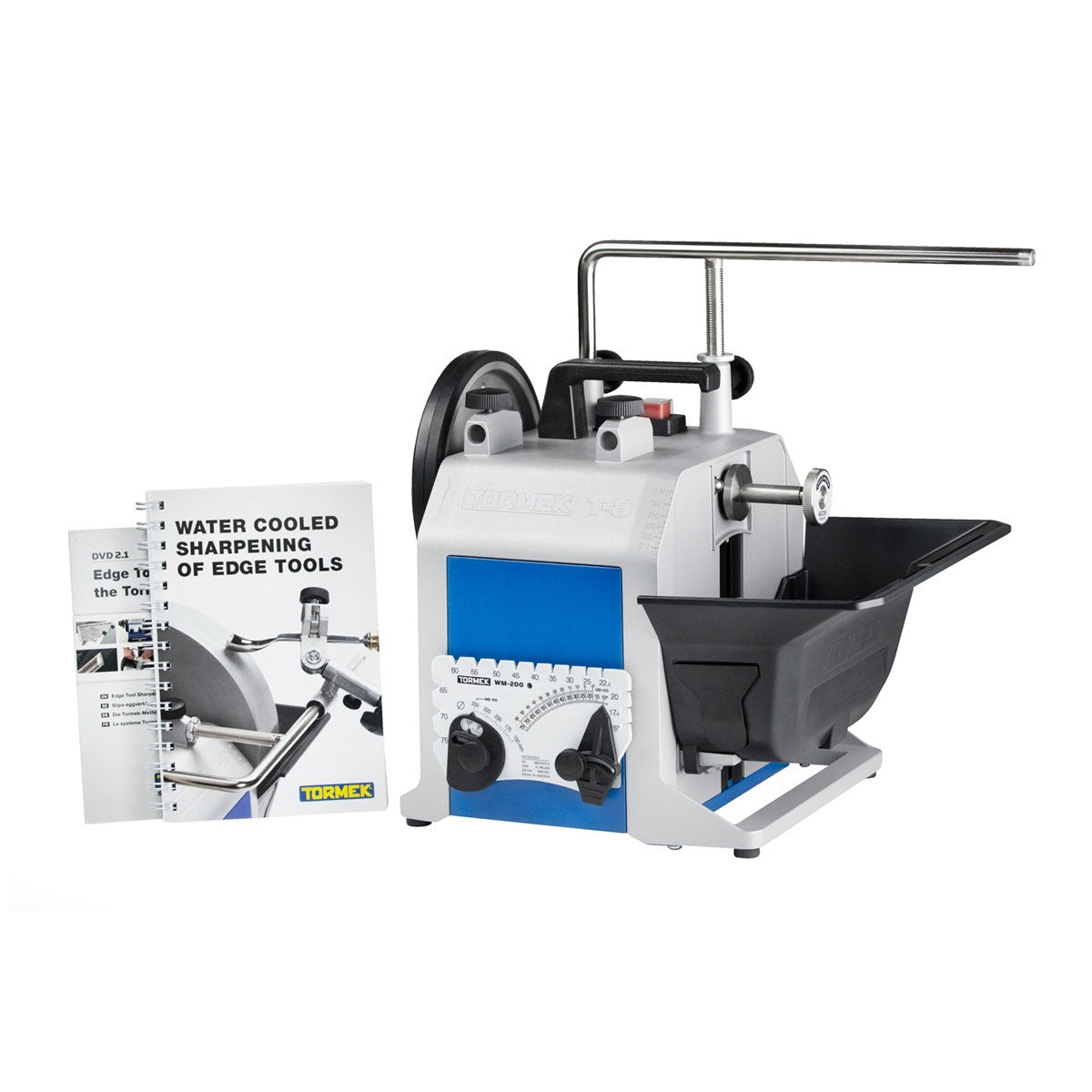 Tormek T-8 Wet Stone Grinder 250mm 200W Customisable Machine for Sharpening Knives and Tools, angle view