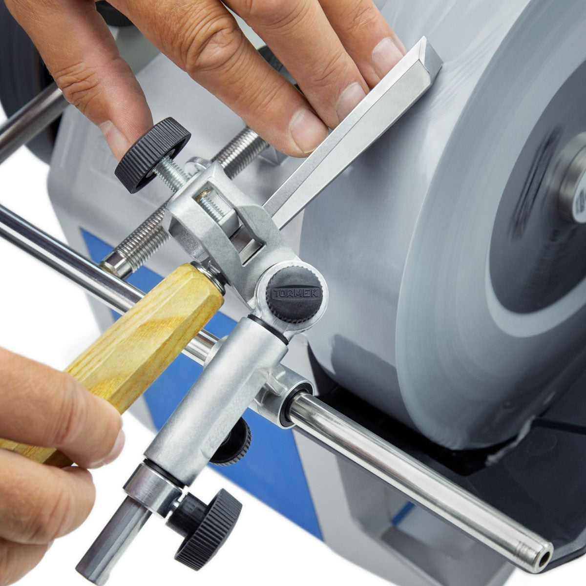 Tormek Wetstone Grinder Gouge & Turning Tool Jig in Use