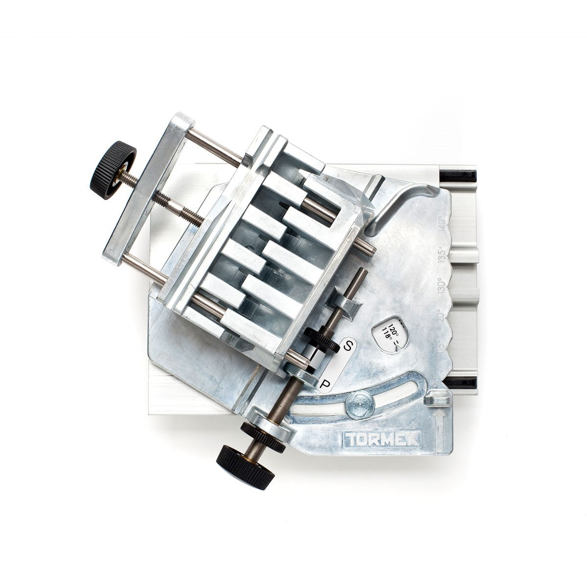 Tormek Wetstone Grinder Drill Bit Sharpening Attachment in action, sharpening drill bits of 3 - 22mm diameter