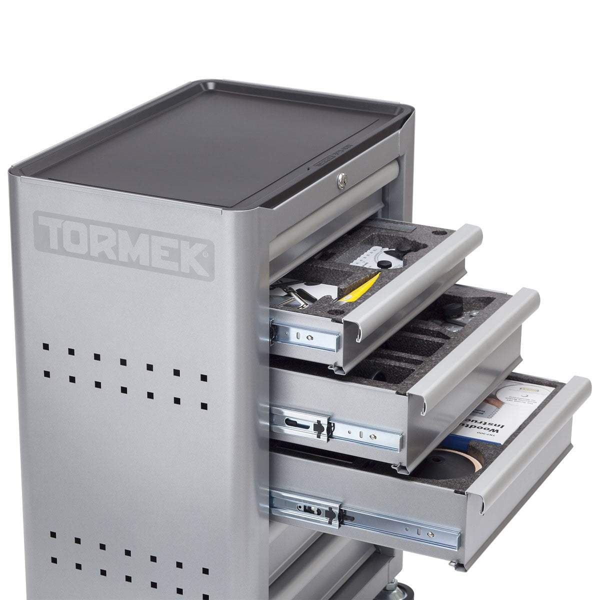 Tormek Sharpening Work Station Six Drawer, efficient woodworking tool storage solution with drawers, ideal for sharpening equipment