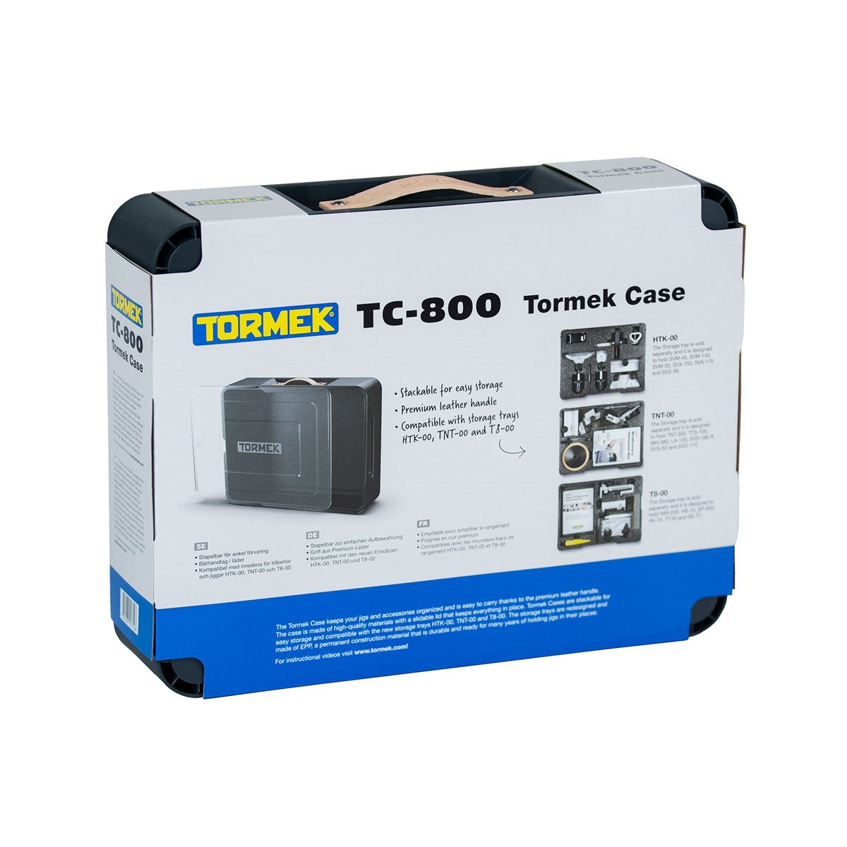 Tormek Case with Leather Handle, high-quality sharpening system for woodworking, made in Sweden