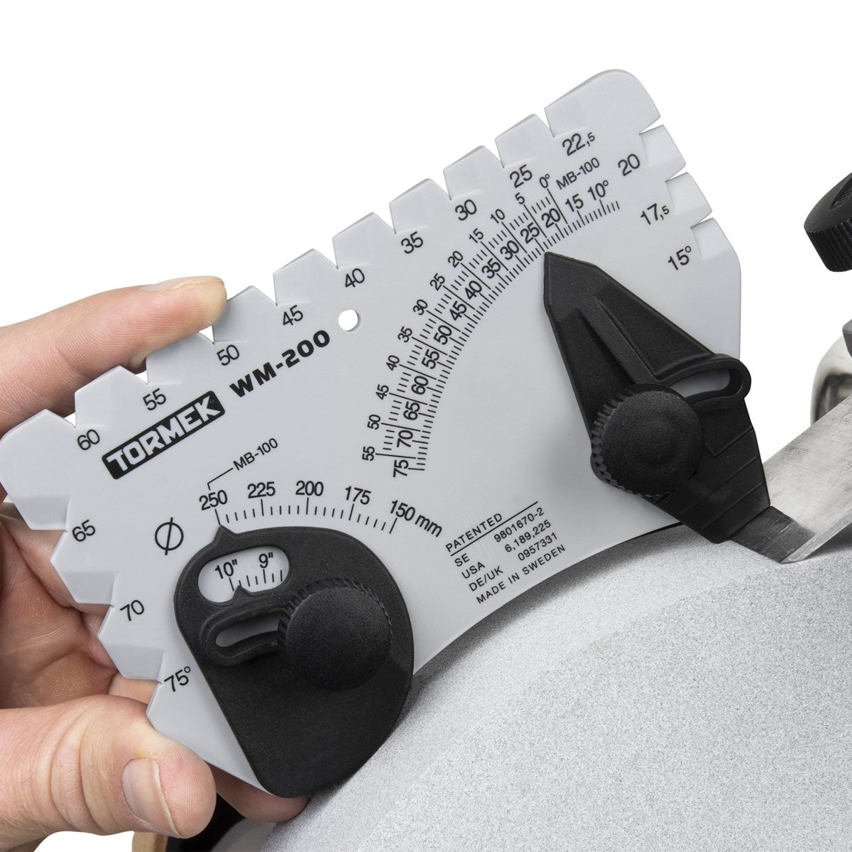 Tormek Wetstone Grinder Pro AngleMaster in action, producing razor-sharp results efficiently