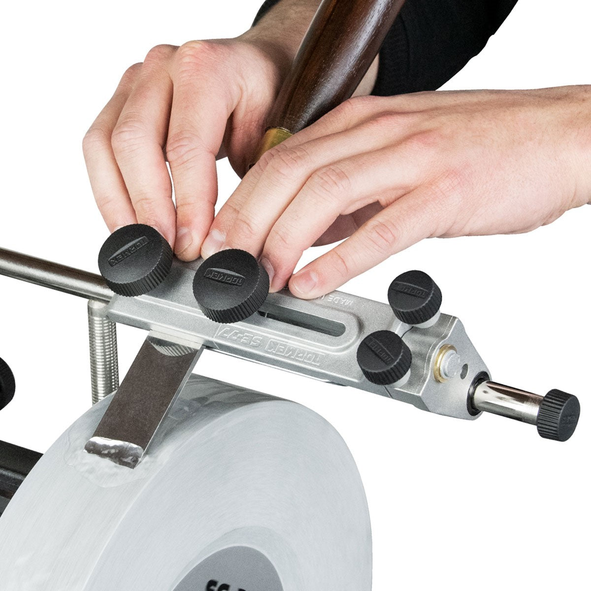 Tormek T-4 wet stone grinder with free SE-77 square edge jig and SQ-90 mini square accessories in Australian woodworking tools store