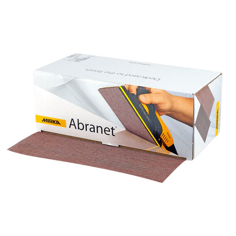 Mirka Abranet Sanding Sheet 70 x 198mm Pack of 50 in action, delivering precision sanding results