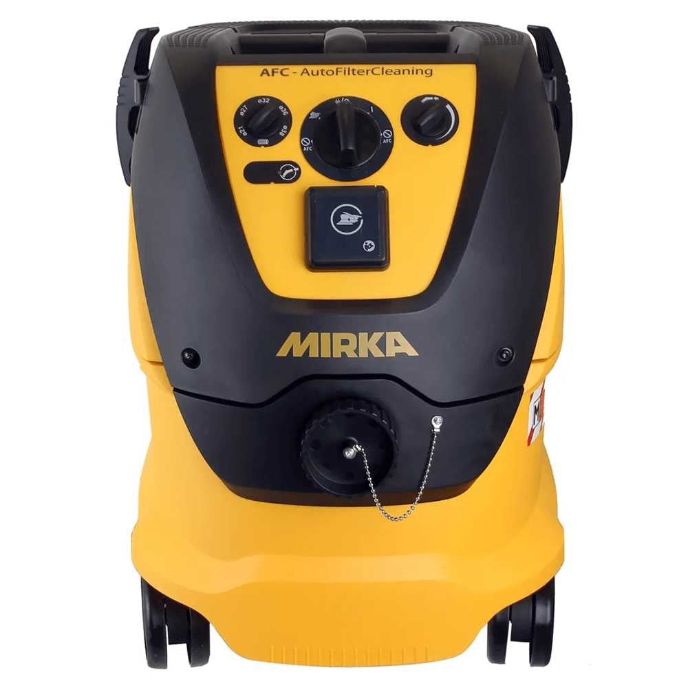Mirka Dust Extractor 1230M AFC Vacuum M-Class in use with woodworking tools