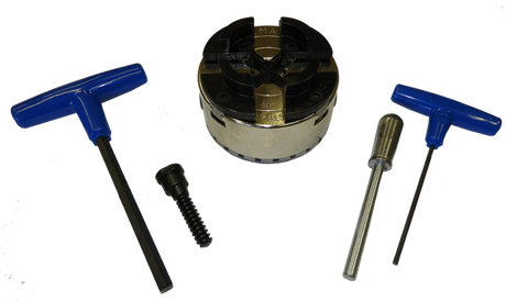 Vicmarc Wood Lathe VM100 Scroll Chuck with Standard Jaws M30 x 3.5, T-Bar Allen Key operated chuck for M30 x 3.5 spindle