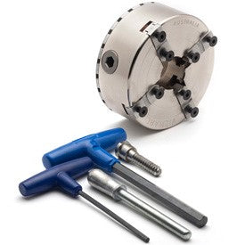 Vicmarc VM120 Scroll Chuck for M30 x 3.5 spindle - T-Bar Allen Key operated chuck with powerful 5 to 1 scroll ratio