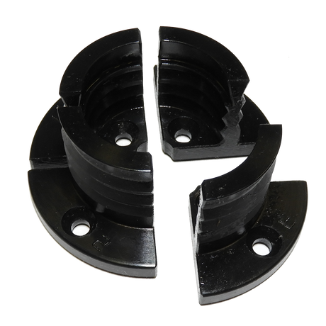 Vicmarc Shark Jaws for VM90/100 lathe chuck, featuring serrated inner and outer surfaces for secure grip on cylinder spigots