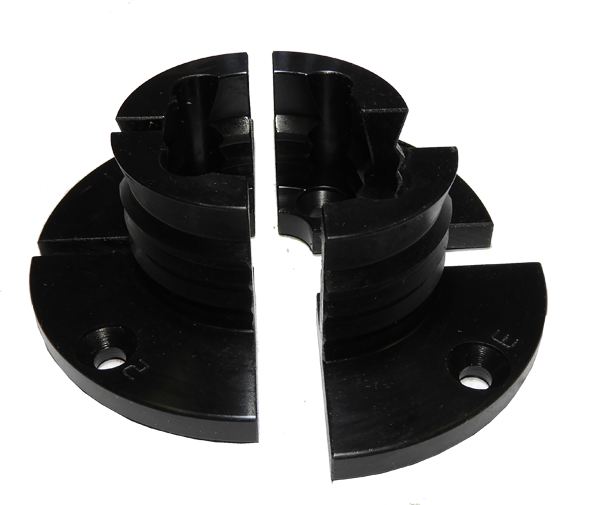 Vicmarc Shark Jaws for VM120/150 lathe chuck, with serrated inner and outer surfaces for secure grip on cylinder spigots