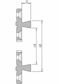 Vicmarc Standard Jaws for VM120/150 Chuck on Wood Lathe, sizes for perfect circle shown, with 48mm expansion capability