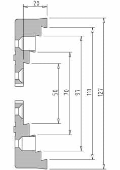 Vicmarc Step Jaws for VM120/150 Chuck, designed by Richard Raffan for precise spigot holding in bowl turning