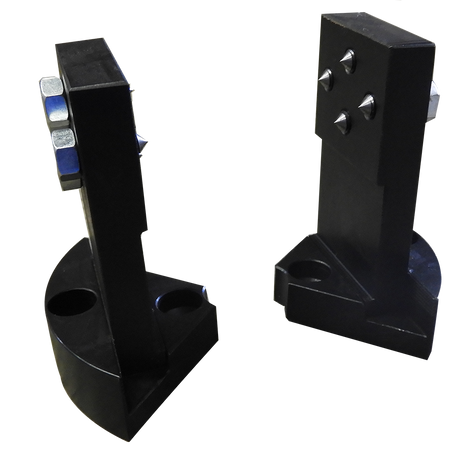 Vicmarc Pipe Jaws for VM120/150 Chuck gripping square wood piece on lathe