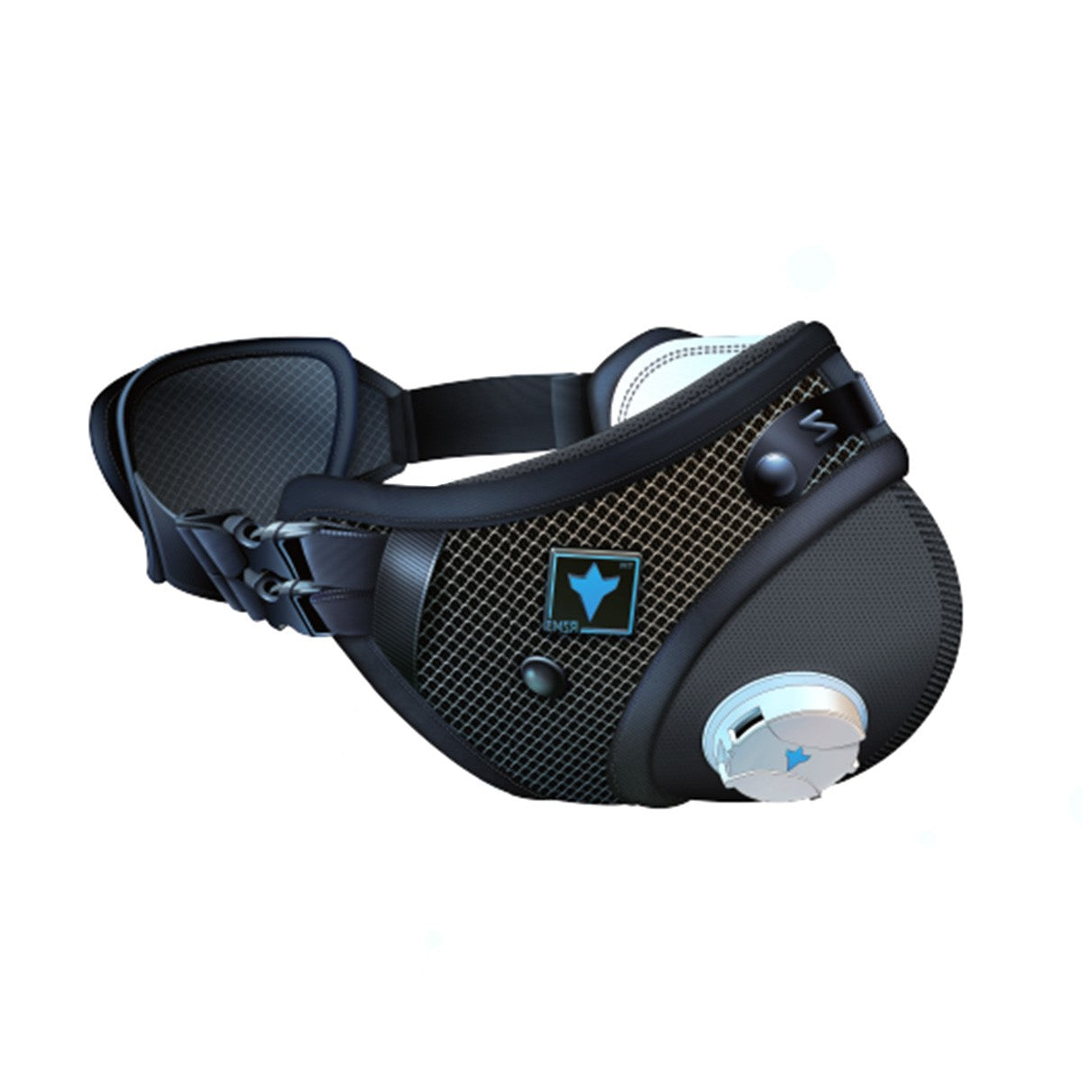 RZ Mask M3 Dust Face Mask Black Multi-Strap angled view