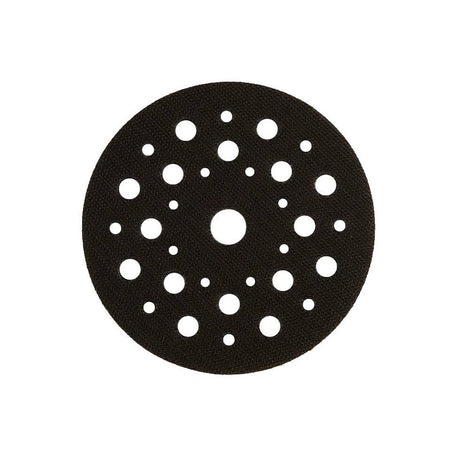 Mirka Orbital Sander Interface Pad 125mm x 10mm 5 Pack in use on wood surface