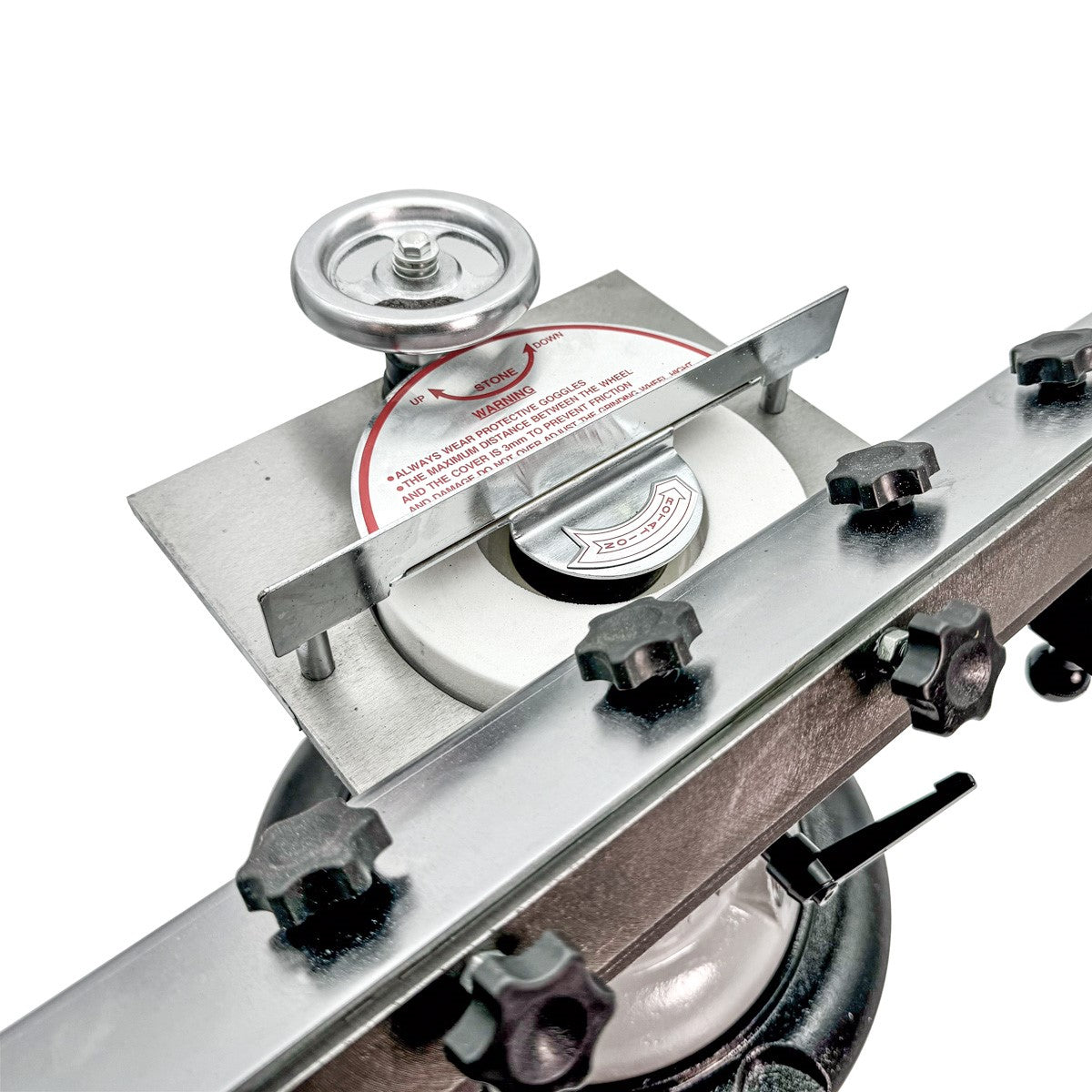 Baladonia 24in Planer Blade Sharpener with 6in Wheel in Action