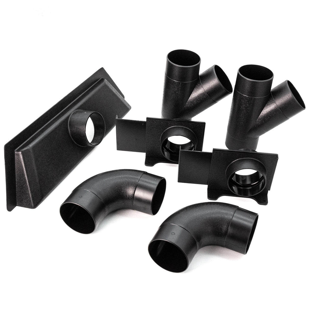 Sherwood 4in Dust Extraction Kit with Connectors and Blast Gates in workshop setting