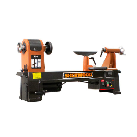 Sherwood Midi Wood Lathe showcasing its robust design and smooth spindles in Australian woodworking tools store