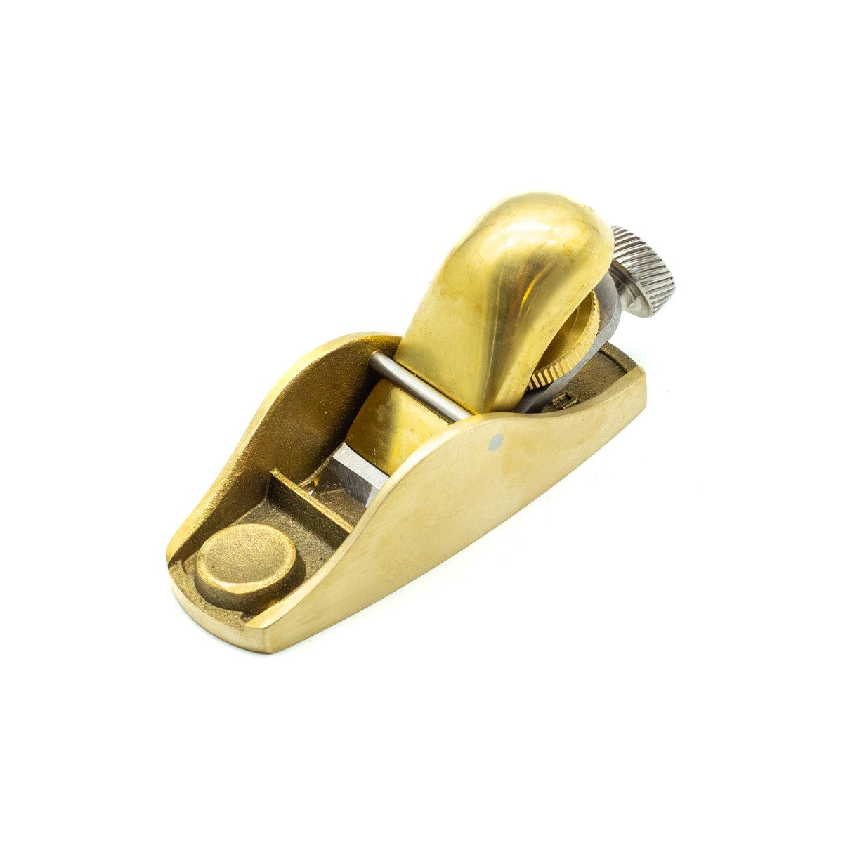 Luban No.101 Bronze Apron Hand Plane tool angled against wooden surface