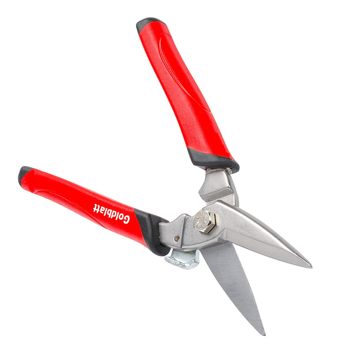 Goldblatt Heavy-Duty Utility Shear 200mm in action, showcasing its full-length steel blades