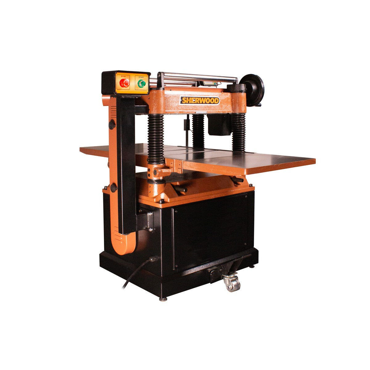 Sherwood 20in Industrial Thicknesser with Helical Cutterhead in action, delivering precise results for Australian woodworkers