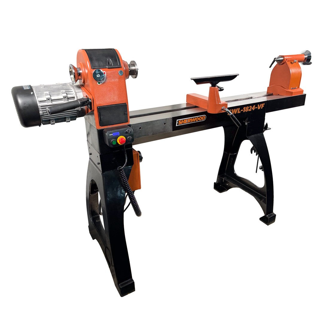 Sherwood Maxi 460mm Swing Lathe showcasing innovative outboard turning feature