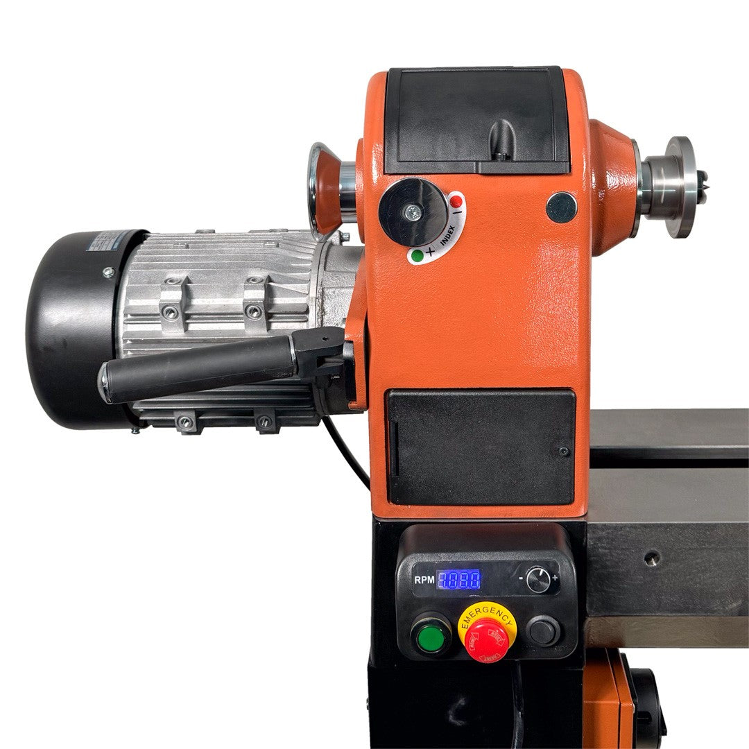 Sherwood Maxi Wood Lathe 460mm Swing, Variable Speed Three Phase, Outboard Turning Capability