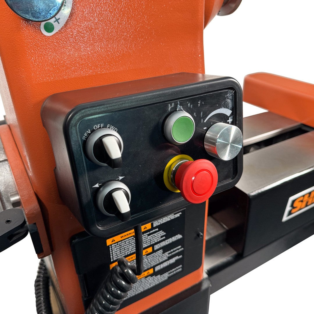 Sherwood Maxi EVS Wood Lathe 400mm Swing 2200W 3HP Three Phase, motorised bed fully extended