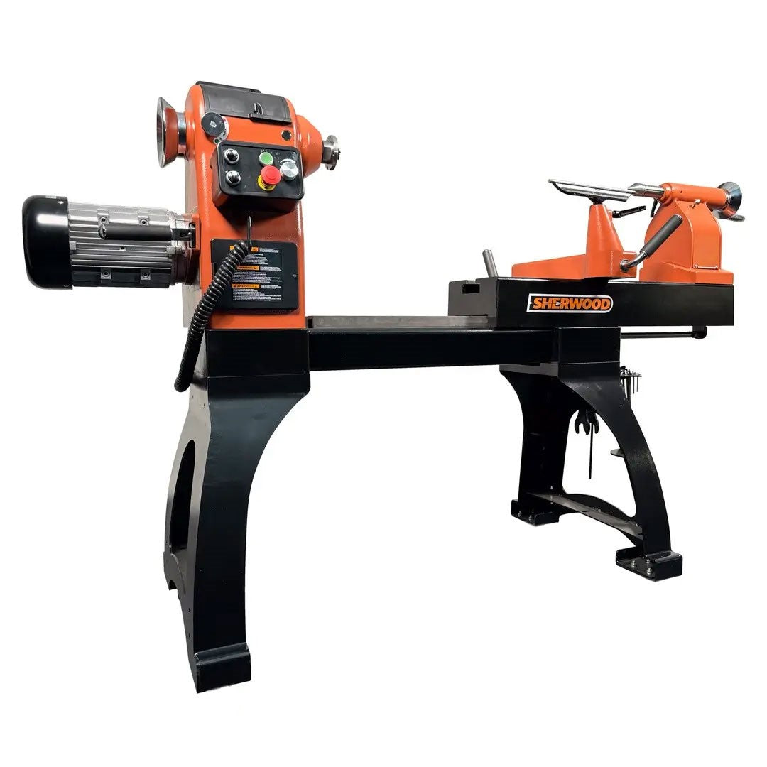 Sherwood Maxi 400mm Swing Wood Lathe with Motorised Bed and 3HP Three Phase Motor