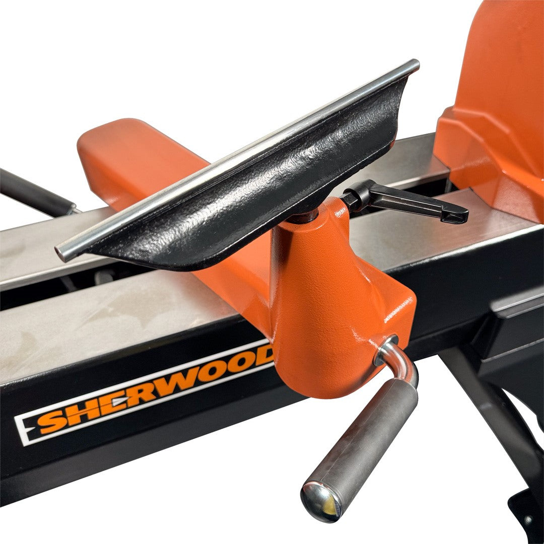 Sherwood Maxi EVS Wood Lathe 400mm Swing Three Phase Motorised Bed in Workshop Setting