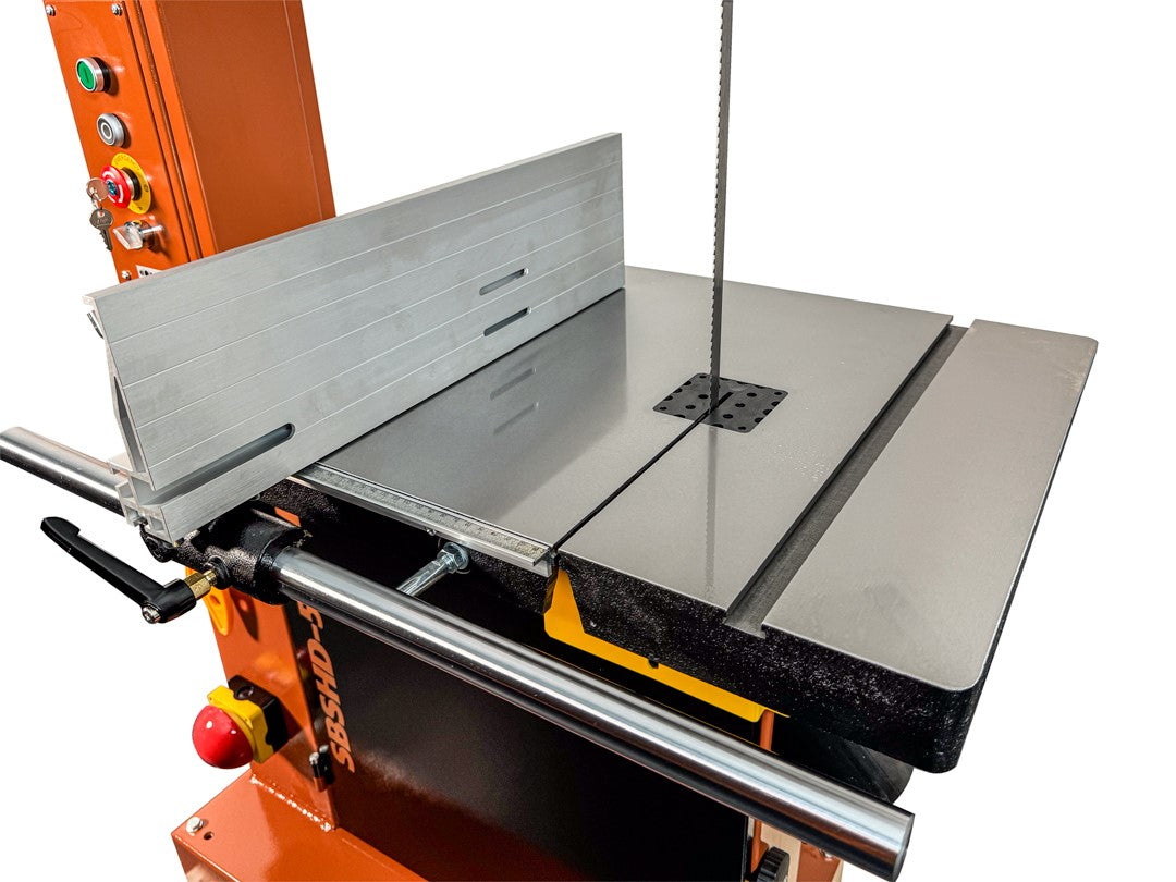 Sherwood 20in 3000W 4HP Bandsaw in use, showcasing precision and power for woodworking applications