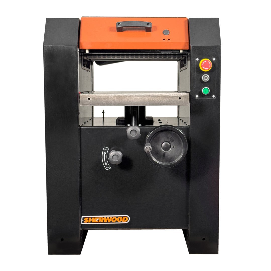 Sherwood 16in Euro Style Thicknesser with Helical Cutterhead in action