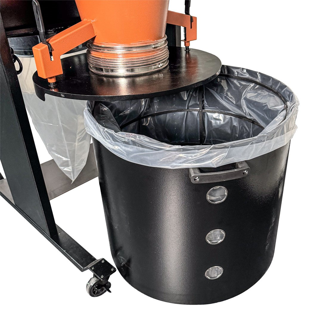 Sherwood dust extractor with high-powered cyclone technology, designed for efficient workshop dust collection