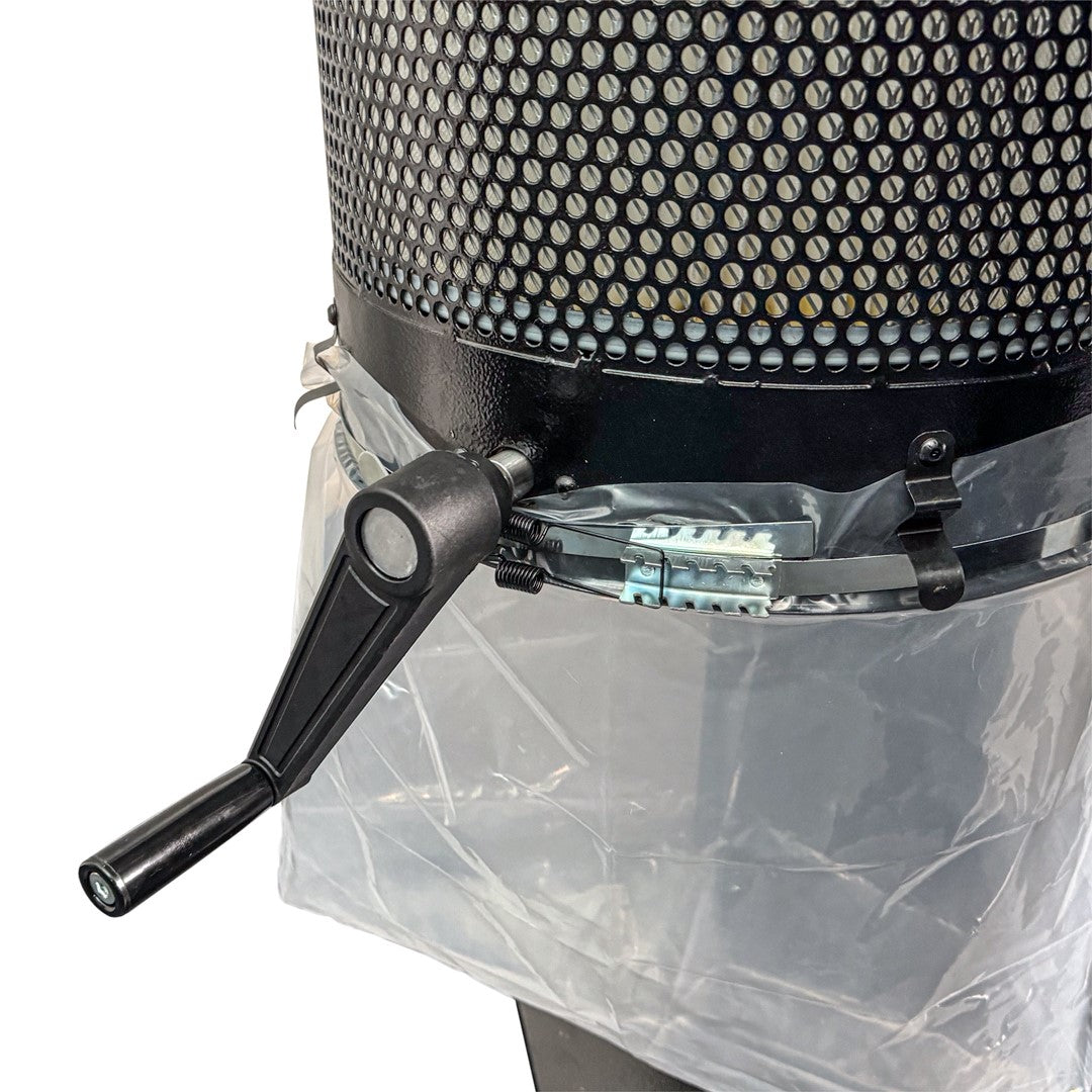 Sherwood Cyclone Dust Extractor showing powerful 2.5HP motor and two-stage collection system