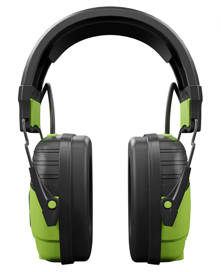 ISOtunes LINK Aware Bluetooth Earmuffs in Green/Black for woodworkers - side view