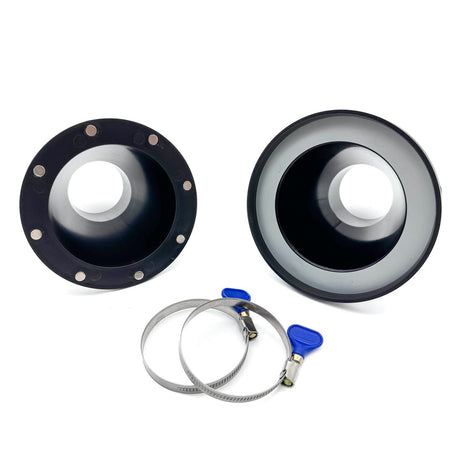 Sherwood 2 1/2in Magnetic Quick Connection Dust Extraction Coupling Set in use with dust hose and outlet