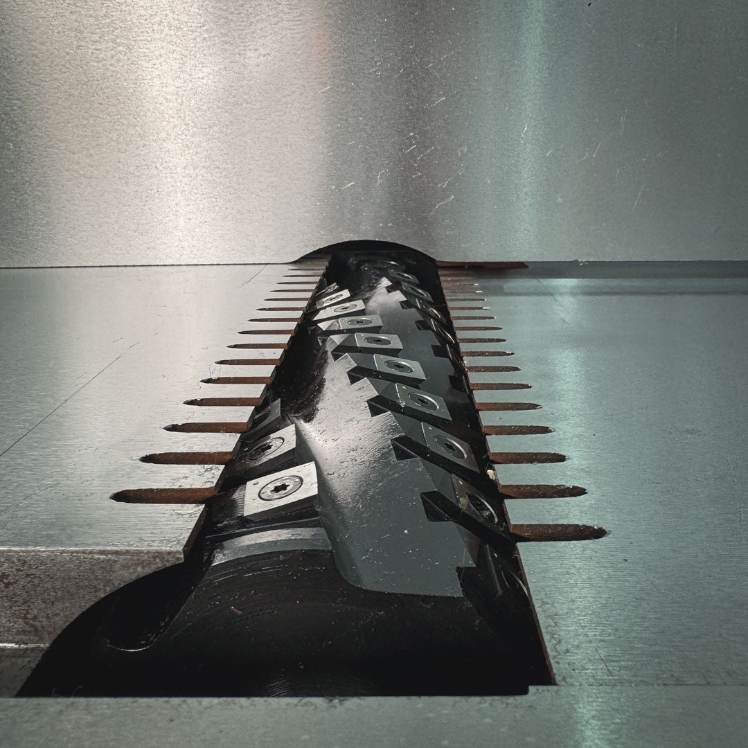 Sherwood 12in Parallelogram Jointer with Helical Head, side view showcasing its precision machining capabilities