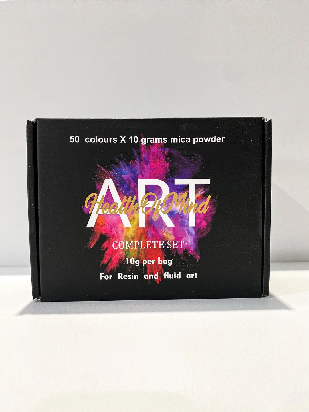 Health of Mind Art Pearlescent Pigment Mica Powders assorted colours pack - angle shot