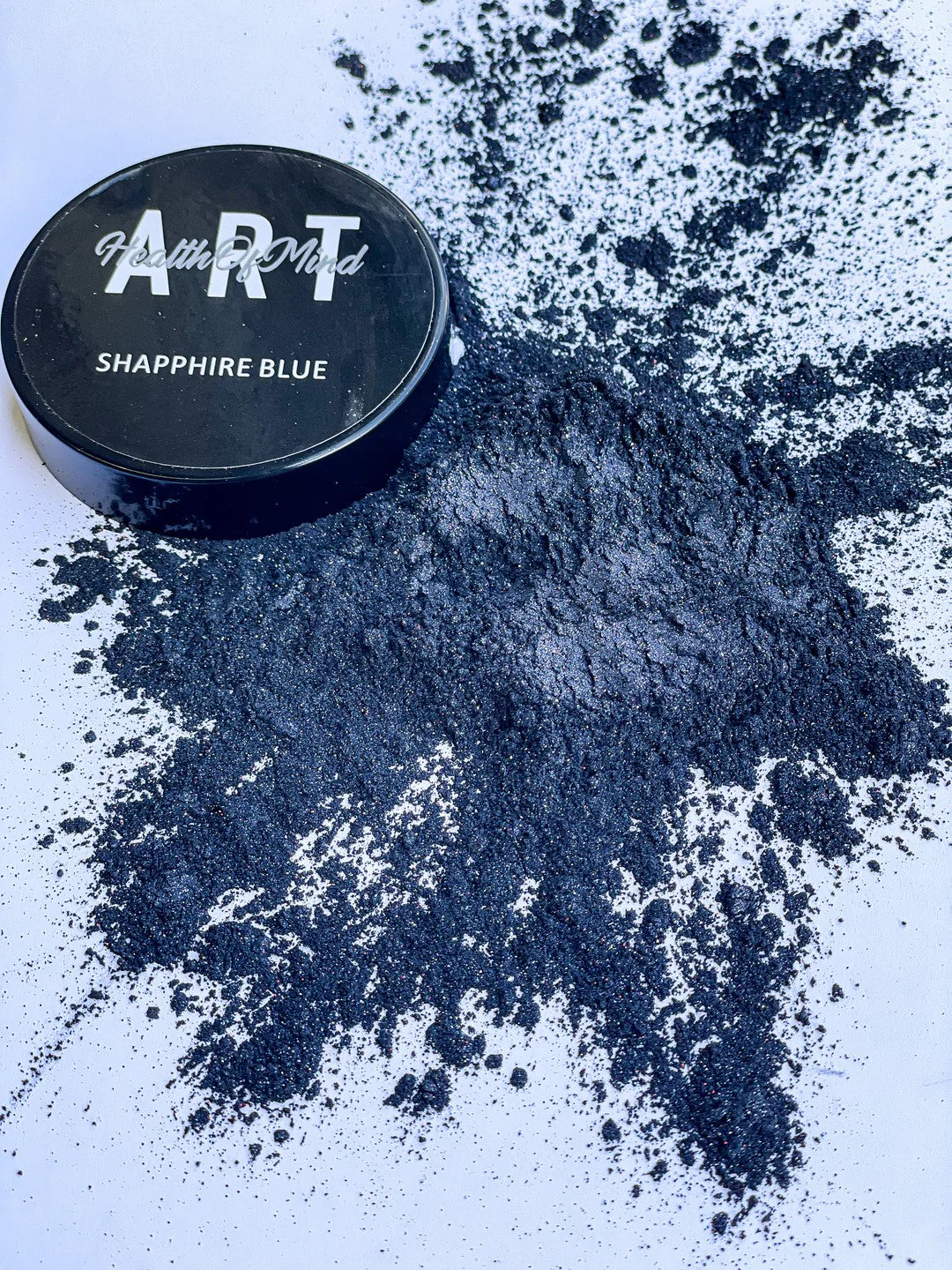 Blue pearlescent mica powder for epoxy resin from Health of Mind Art, ideal for large epoxy pours like river tables
