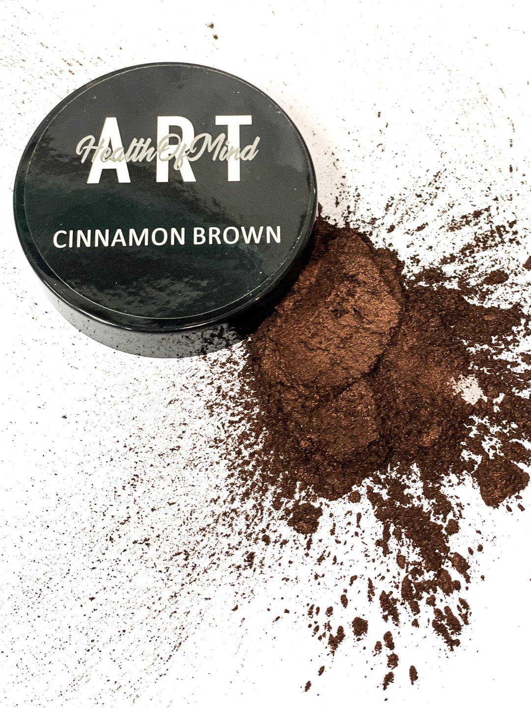 Health of Mind Art Cinnamon Brown 50g Pearlescent Pigment Mica Powder for Epoxy Resin pack close-up