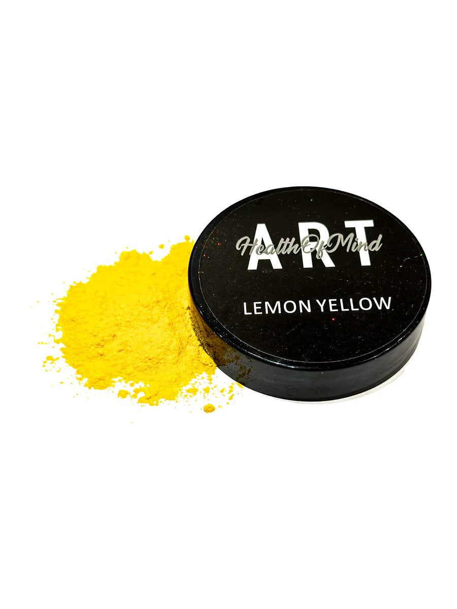 Health of Mind Art Lemon Yellow 50g Matte Pigment Powder for Epoxy Resin in vibrant opaque pastel colour