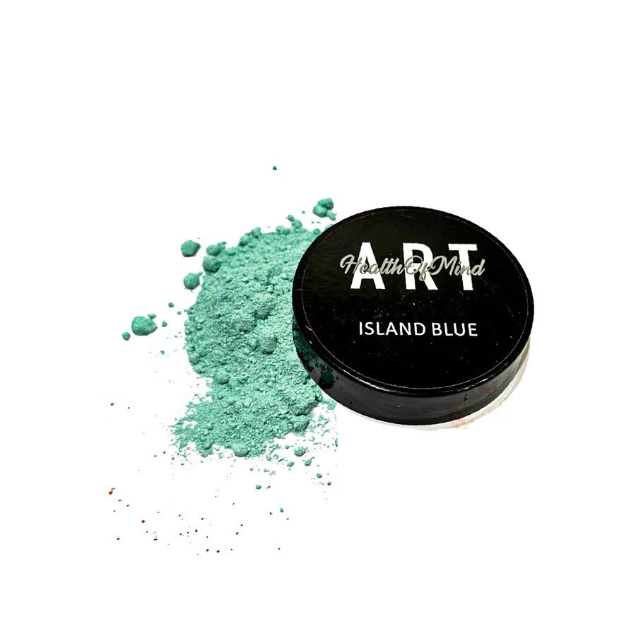 Health of Mind Art Island Blue 50g Matte Pigment Powder for Epoxy Resin in opaque pastel blue shade