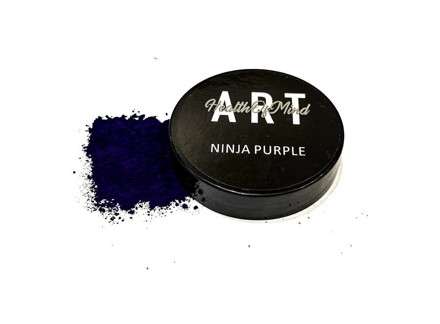 Health of Mind Art Ninja Purple 50g Matte Pigment Powder being poured into resin mixture