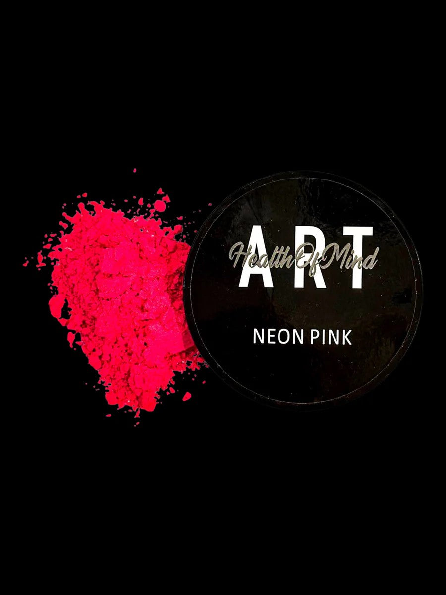Pink neon pigment powder in 50g jar for epoxy resin by Health of Mind Art