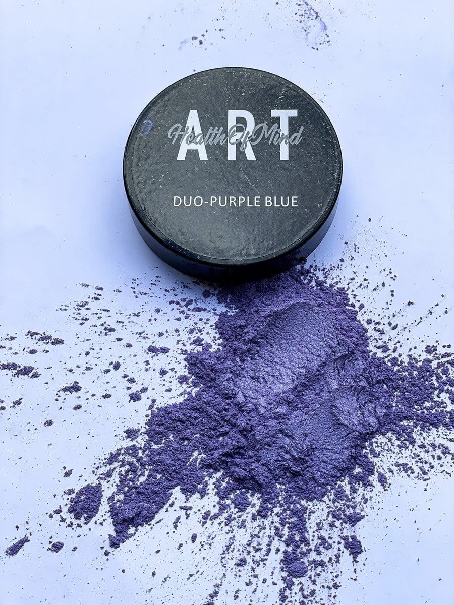 Vibrant purple and blue duo colour pigment mica powder for epoxy resin application