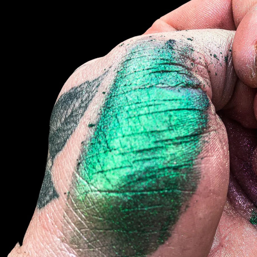 Super Chameleon Mica Pigment in Green, Turquoise, and Purple for Epoxy Resin Woodworking Applications
